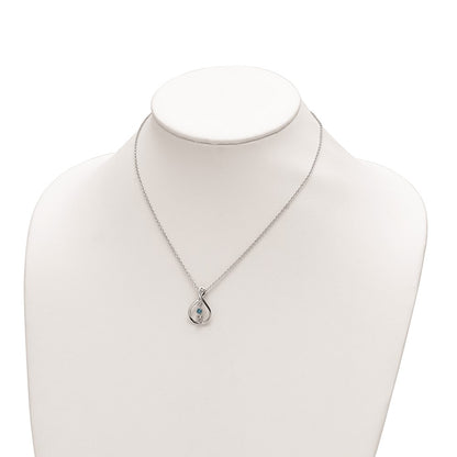 10K White Gold Survivor Collection Rhodium-Plated 16 Inch And Pink Swarovski Topaz Runzi Necklace With 2 Extender