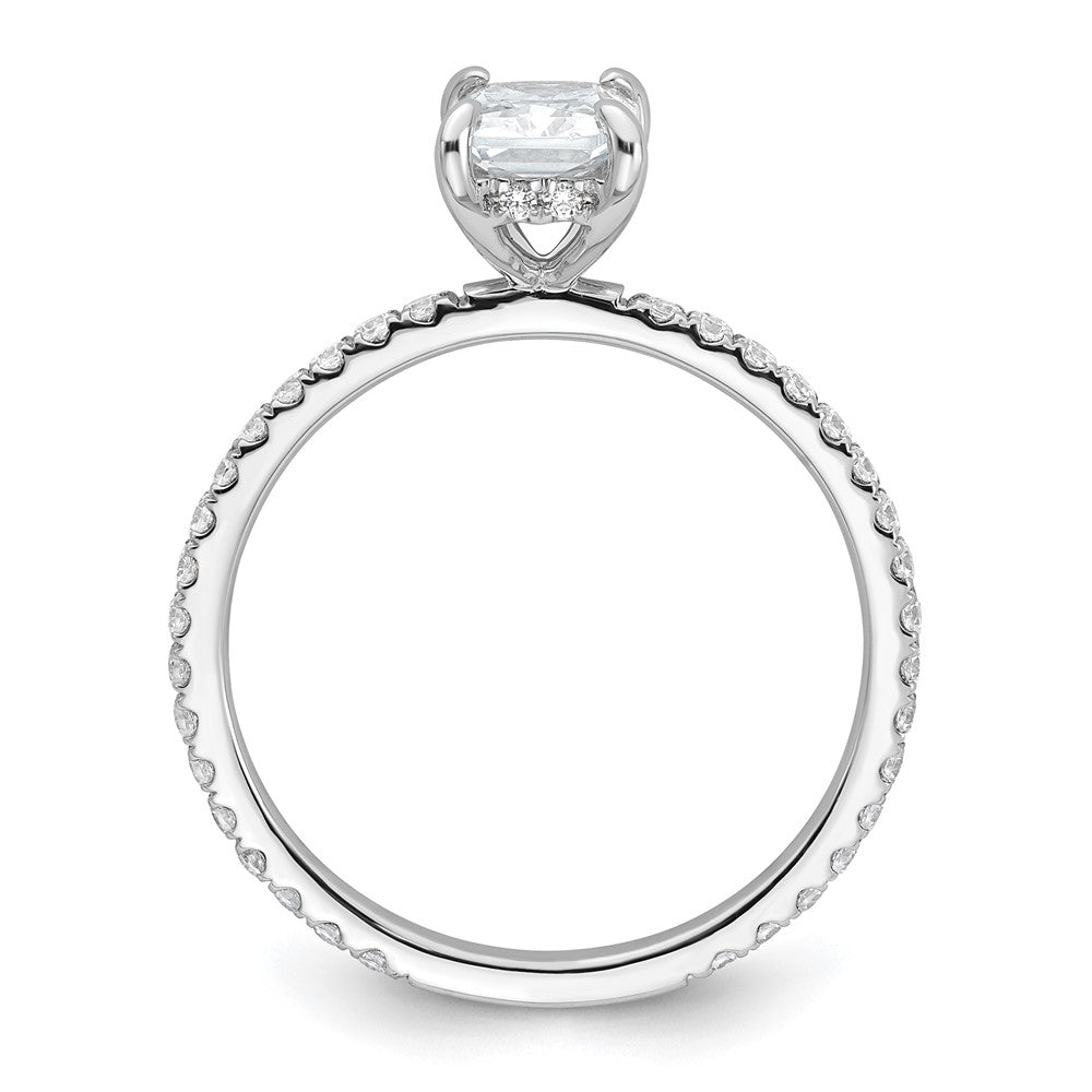 14k White Gold 14kw Solitaire with Flair Radiant 1ct Center VS/SI FGH Cert. LG Diamond Com