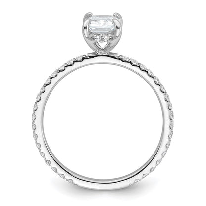14k White Gold 14kw Solitaire with Flair Radiant 1ct Center VS/SI FGH Cert. LG Diamond Com