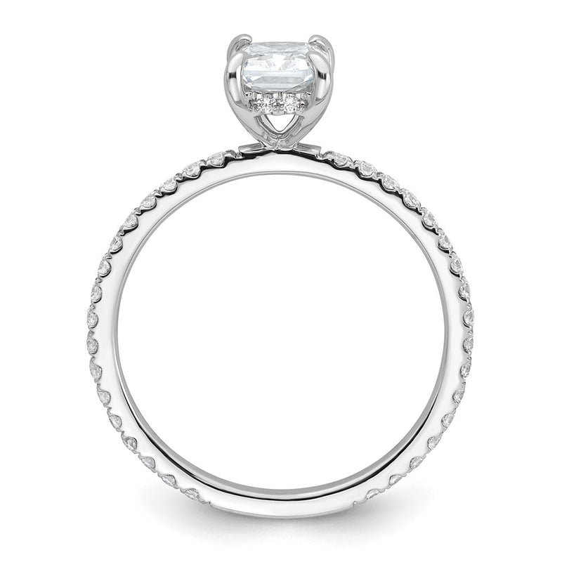 14k White Gold 14kw Solitaire with Flair Radiant 1ct Center VS/SI FGH Cert. LG Diamond Com