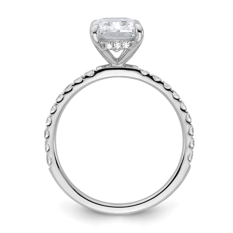 14k White Gold 14kw Solitaire with Flair Radiant 2ct Center VS/SI FGH Cert. LG Diamond Com