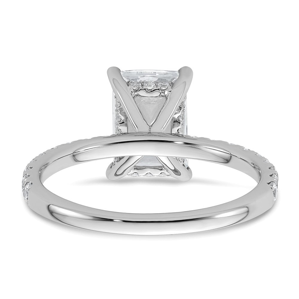 14k White Gold 14kw Solitaire with Flair Radiant 2ct Center VS/SI FGH Cert. LG Diamond Com