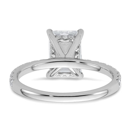 14k White Gold 14kw Solitaire with Flair Radiant 2ct Center VS/SI FGH Cert. LG Diamond Com