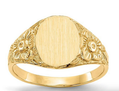 3 Pieces of 14K Yellow Gold 10 x 8 mm Closed Back Signet Ring  CUSTOM ORDER