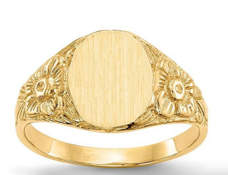3 Pieces of 14K Yellow Gold 10 x 8 mm Closed Back Signet Ring  CUSTOM ORDER