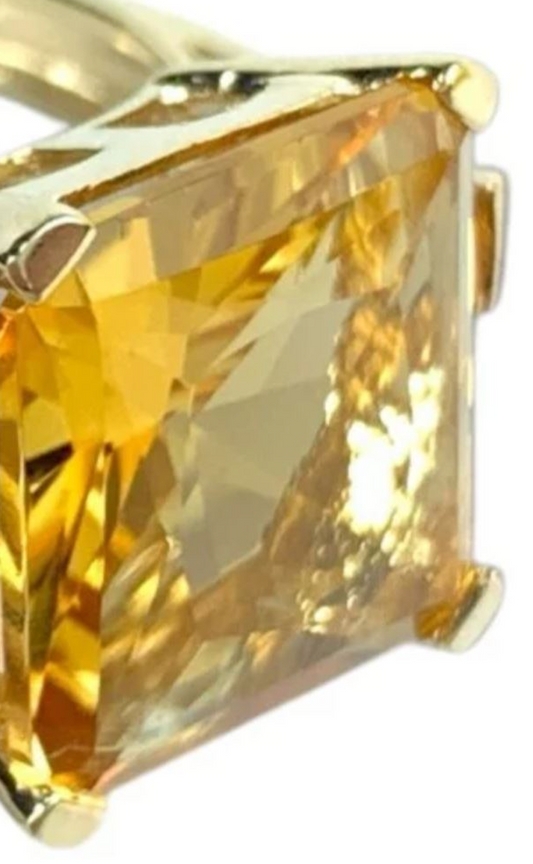 CUSTOM ORDER - 14k Yellow Gold 10x10mm Princess Cut Citrine Leverback Earrings