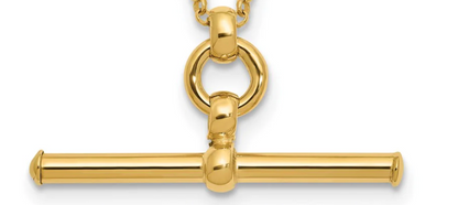 CUSTOM ORDER  -  14K Yellow Gold Polished Bar 1.5In Ext. Necklace