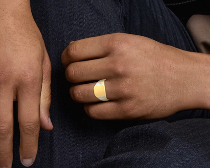 0.13 CT. TW Diamond Signet Ring in 10K Gold