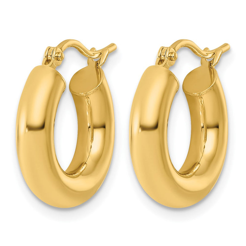 14K Yellow Gold Polished 4mm X 17mm Lightweight Tube Earrings