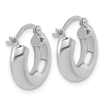 14K White Gold Polished 4mm X 15mm Lightweight Tube Earrings