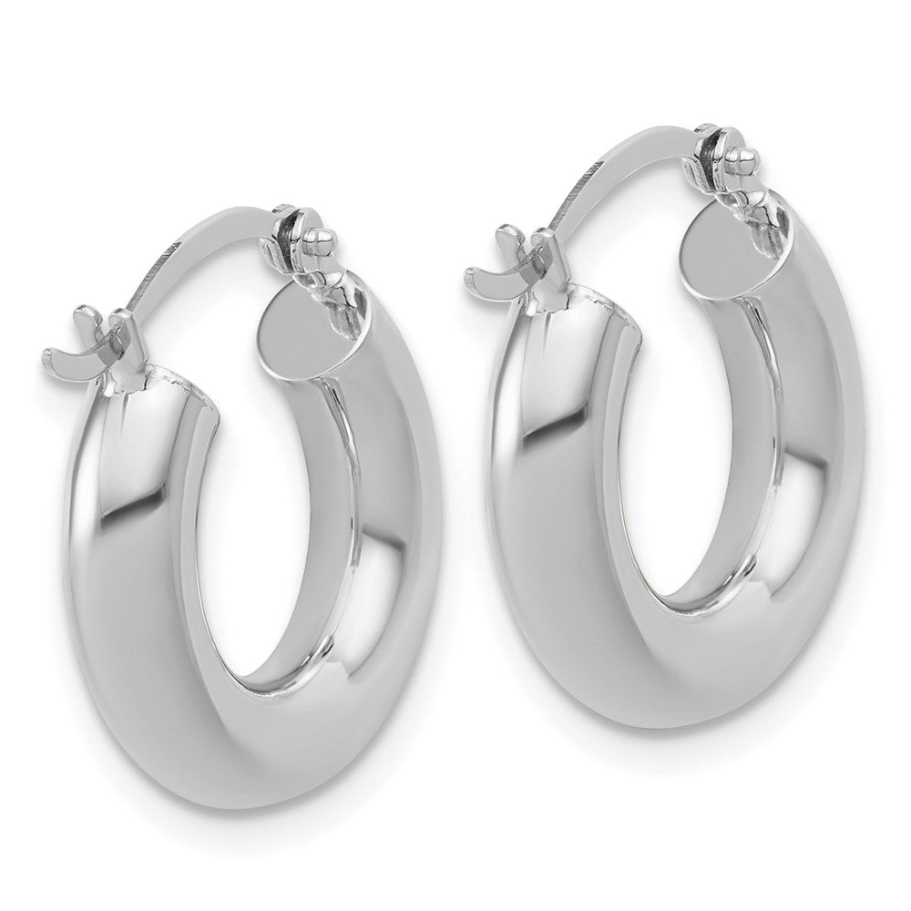 14K White Gold Polished 4mm X 17mm Lightweight Tube Earrings