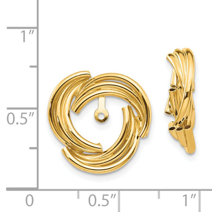 14K Yellow Gold Polished Fancy Earring Jackets