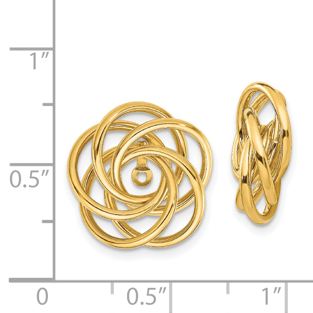 14K Yellow Gold Polished Love Knot Earring Jackets