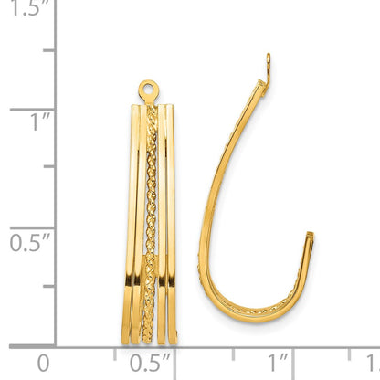 14K Yellow Gold Polished J-Hoop Earring Jackets