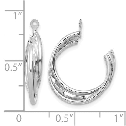 14K White Gold Polished Hoop Earring Jackets