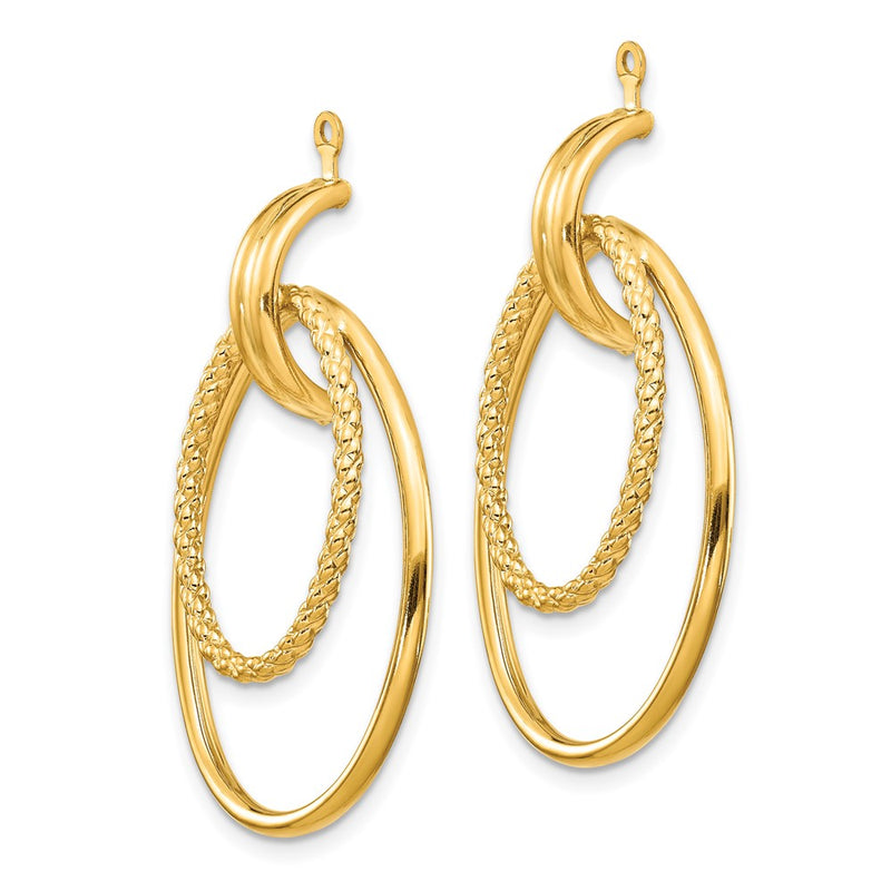 14K Yellow Gold Polished Double Oval Earring Jackets