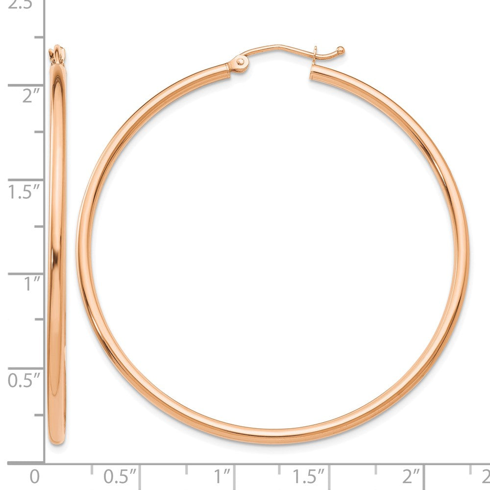 14k-rose-gold-polished-2mm-lightweight-tube-hoop-earrings