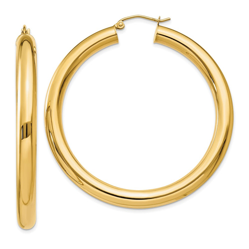 14K Yellow Gold Polished 5mm Lightweight Hoop Earrings