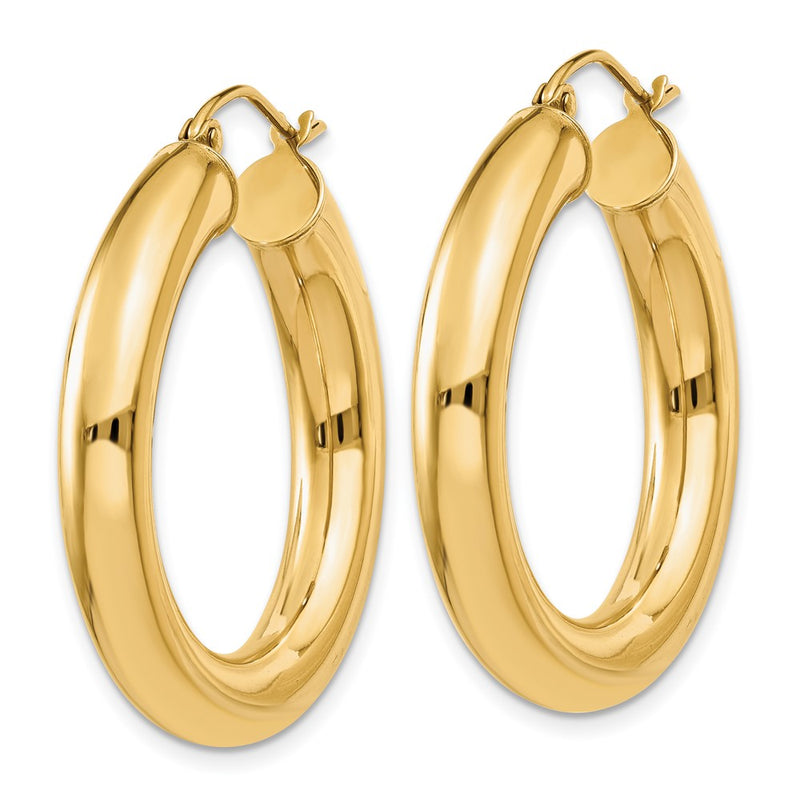14K Yellow Gold Polished 5mm Lightweight Hoop Earrings