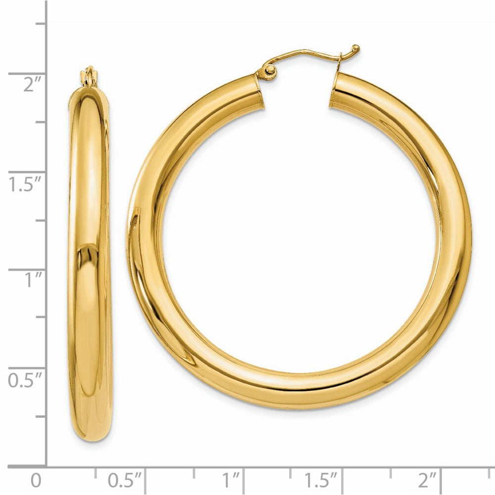 14K Yellow Gold Polished 5mm Tube Hoop Earrings