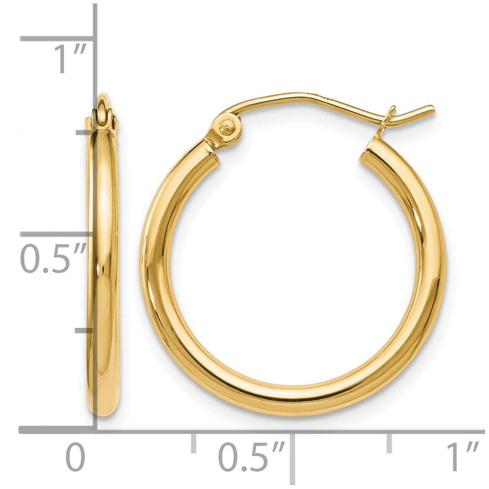 10K Yellow Gold Polished Hinged Hoop Earrings
