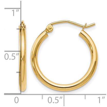 10K Yellow Gold Polished Hinged Hoop Earrings