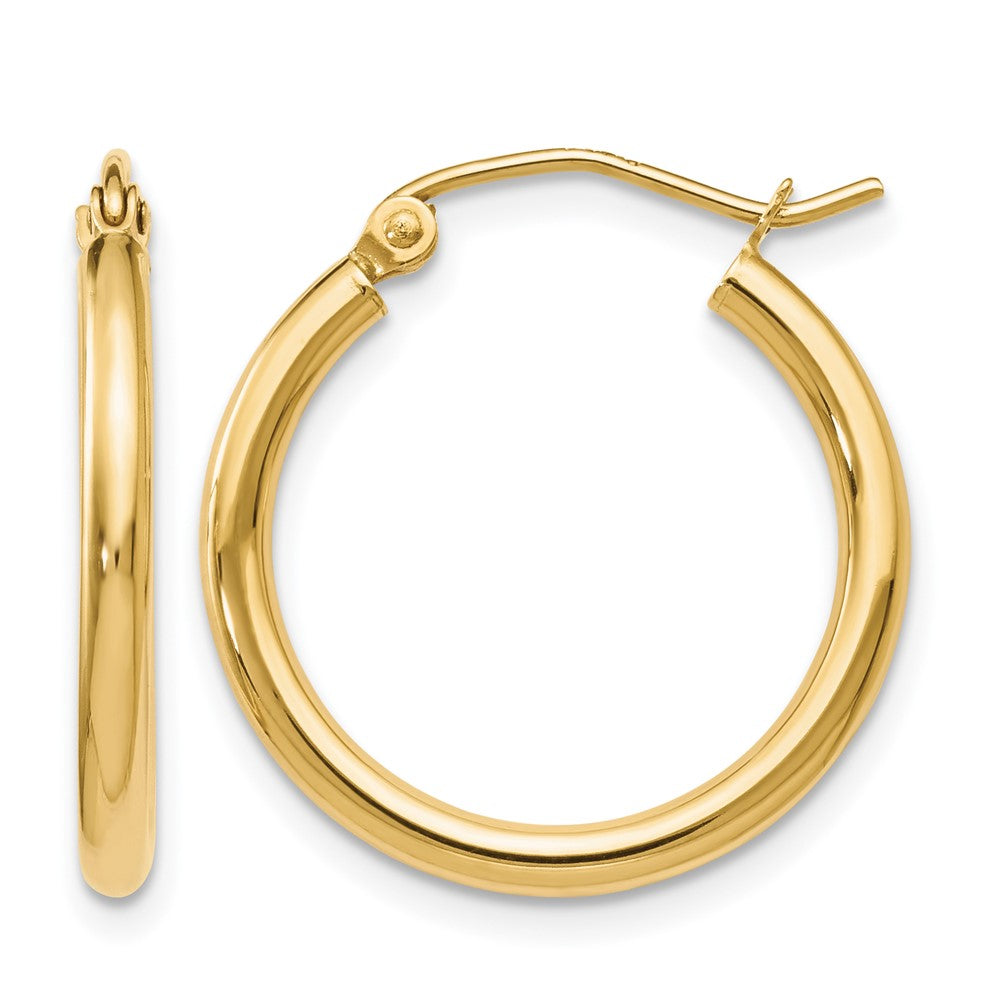 10K Yellow Gold Polished Hinged Hoop Earrings