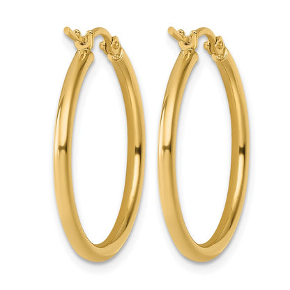 10K Yellow Gold Polished Hinged Hoop Earrings