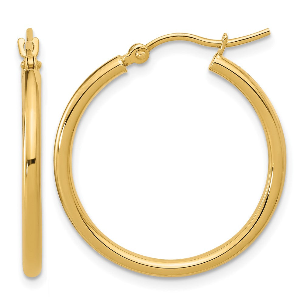 10K Yellow Gold Polished Hinged Hoop Earrings