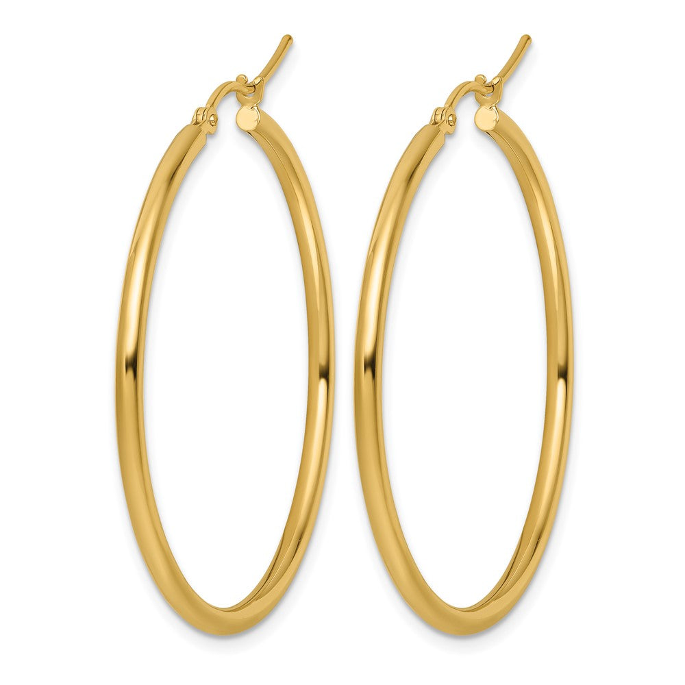 10K Yellow Gold Polished Hinged Hoop Earrings
