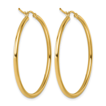 10K Yellow Gold Polished Hinged Hoop Earrings