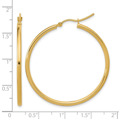 10K Yellow Gold Polished Hinged Hoop Earrings