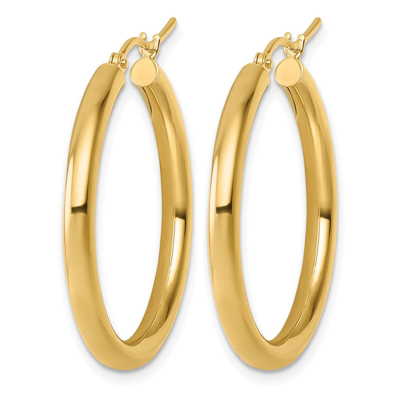 10K Yellow Gold Polished Hinged Hoop Earrings