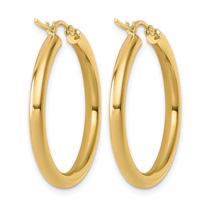 10K Yellow Gold Polished Hinged Hoop Earrings