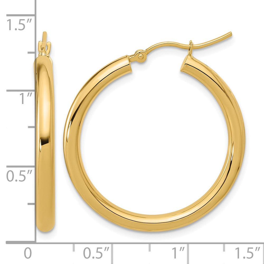 10K Yellow Gold Polished Hinged Hoop Earrings