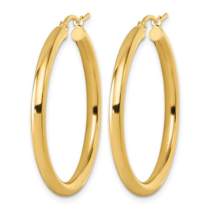 10K Yellow Gold Polished Hinged Hoop Earrings