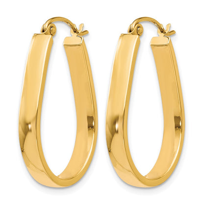 10K Yellow Gold Polished Hinged Hoop Earrings