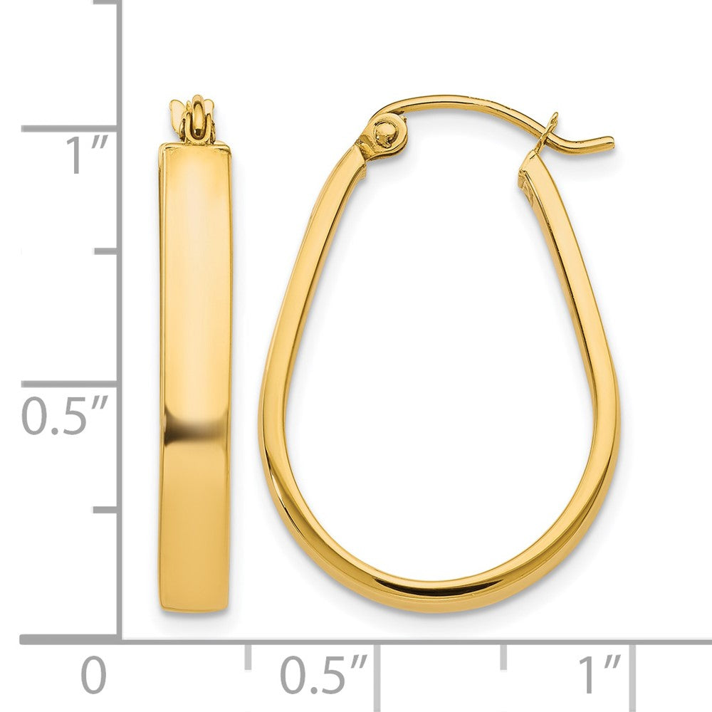 10K Yellow Gold Polished Hinged Hoop Earrings