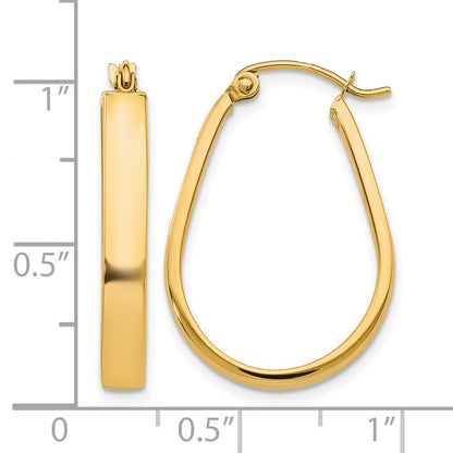 10K Yellow Gold Polished Hinged Hoop Earrings