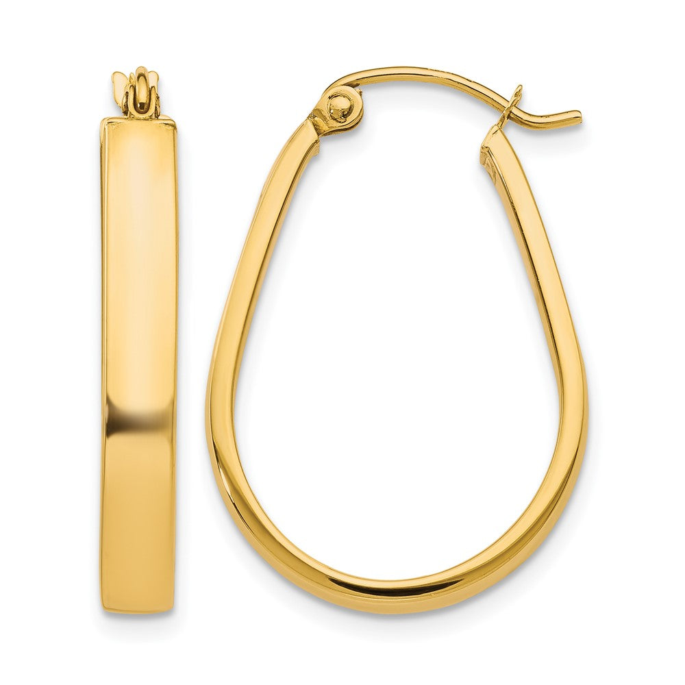 10K Yellow Gold Polished Hinged Hoop Earrings