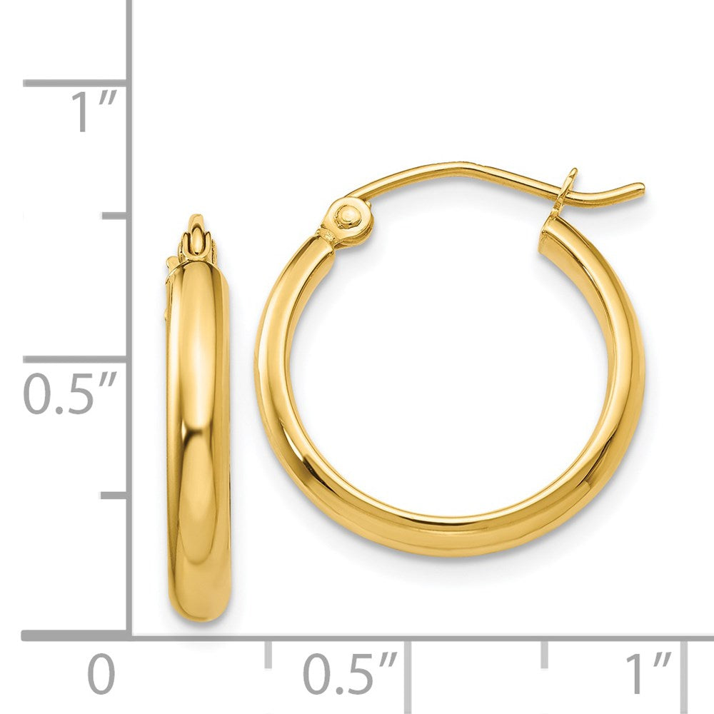 14K Yellow Gold Polished Hoop Earring