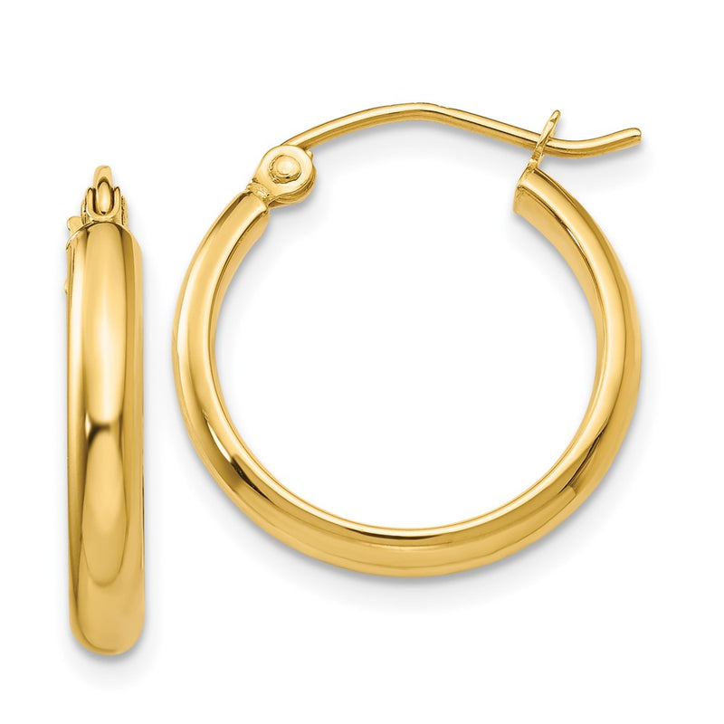14K Yellow Gold Polished Hoop Earring