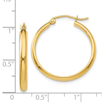 14K Yellow Gold Polished Hoop Earring
