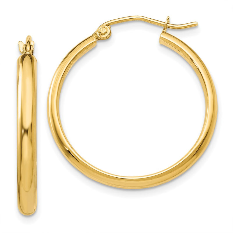 14K Yellow Gold Polished Hoop Earring