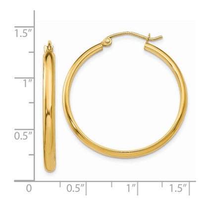 14K Yellow Gold Polished Hoop Earring