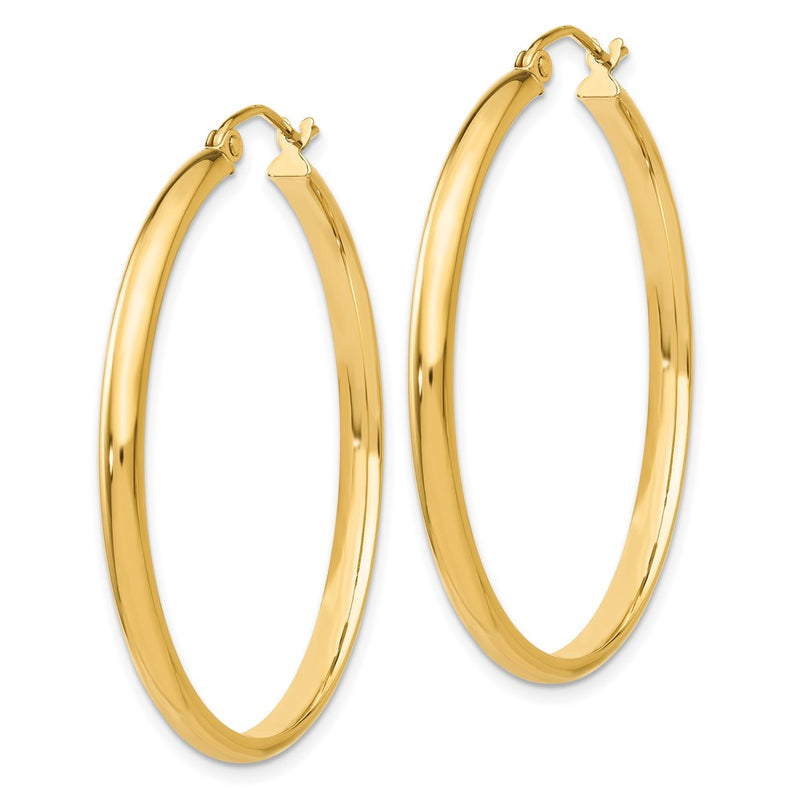 14K Yellow Gold Polished Hoop Earring