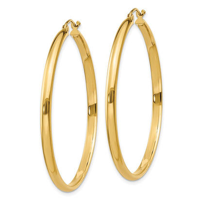 14K Yellow Gold Polished Hoop Earring