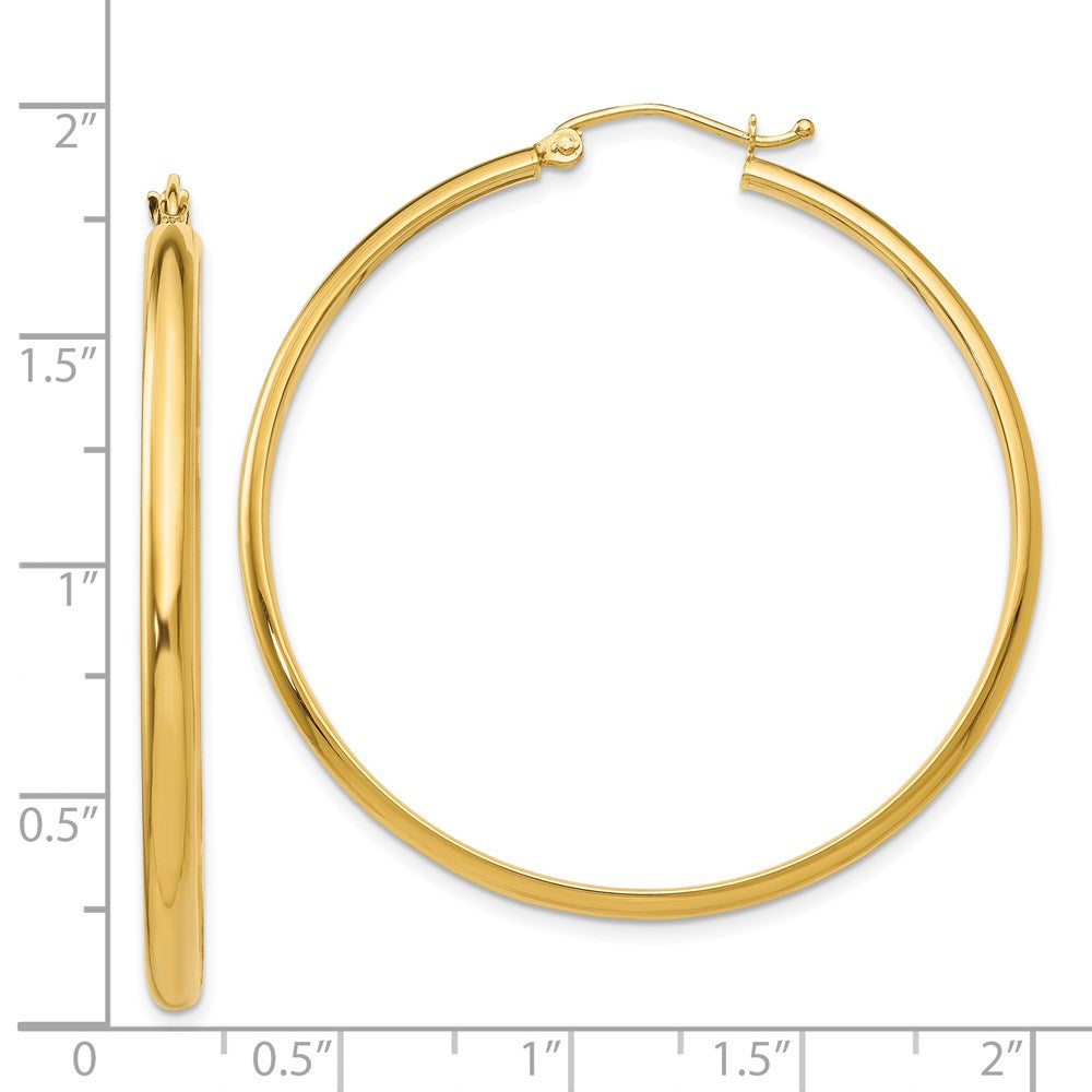 14K Yellow Gold Polished Hoop Earring
