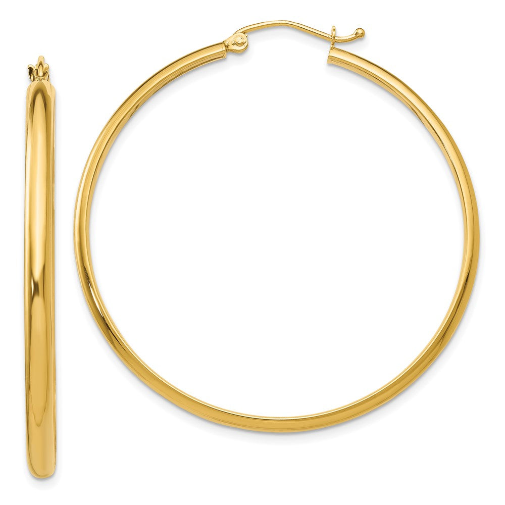 14K Yellow Gold Polished Hoop Earring