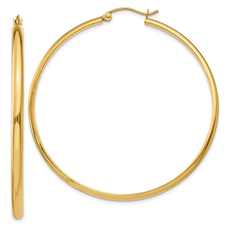 14K Yellow Gold Polished Hoop Earring